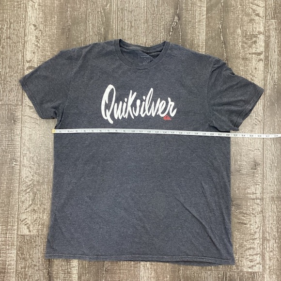Quiksilver Script Logo T-Shirt Men's Size Large L Gray Heather Regular Fit - Picture 3 of 4